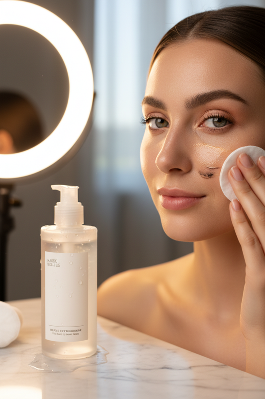 Makeup cleaner in use